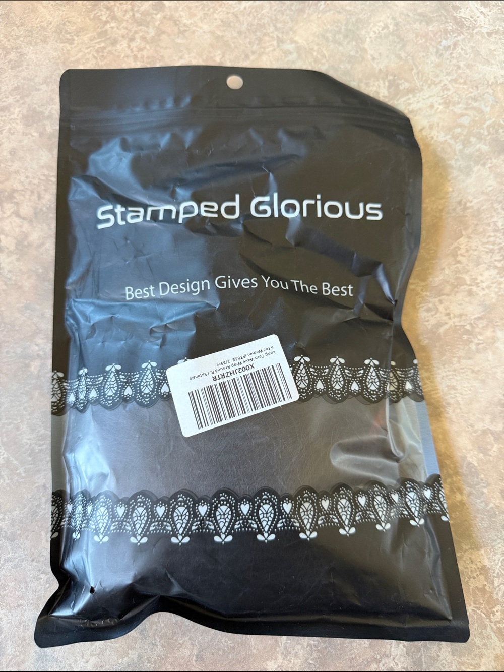 Dark brown, curly hair piece with claw clip - new in bag